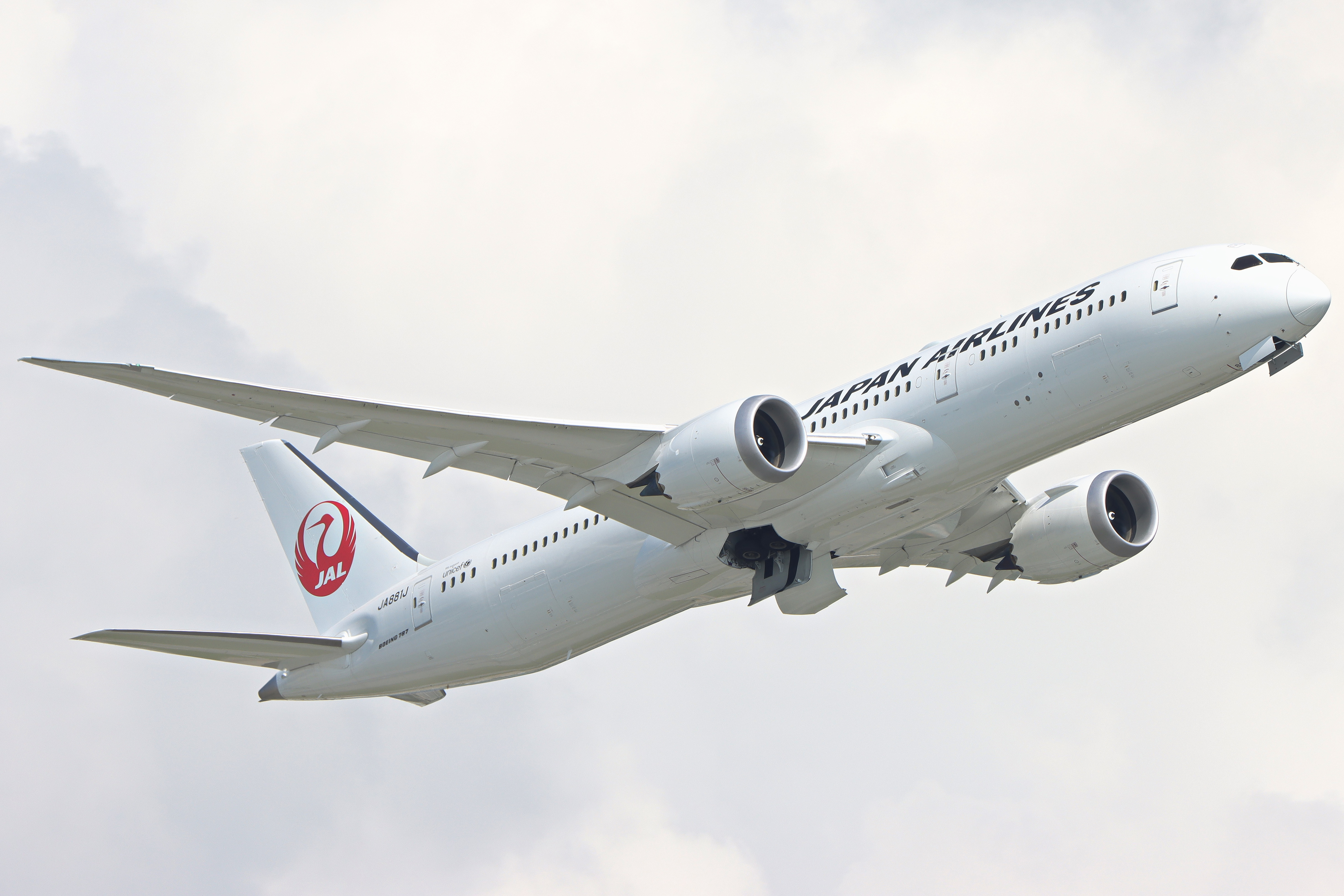 Full size: Japan Airlines Boeing 787-9 JA881J at Hong Kong International Airport