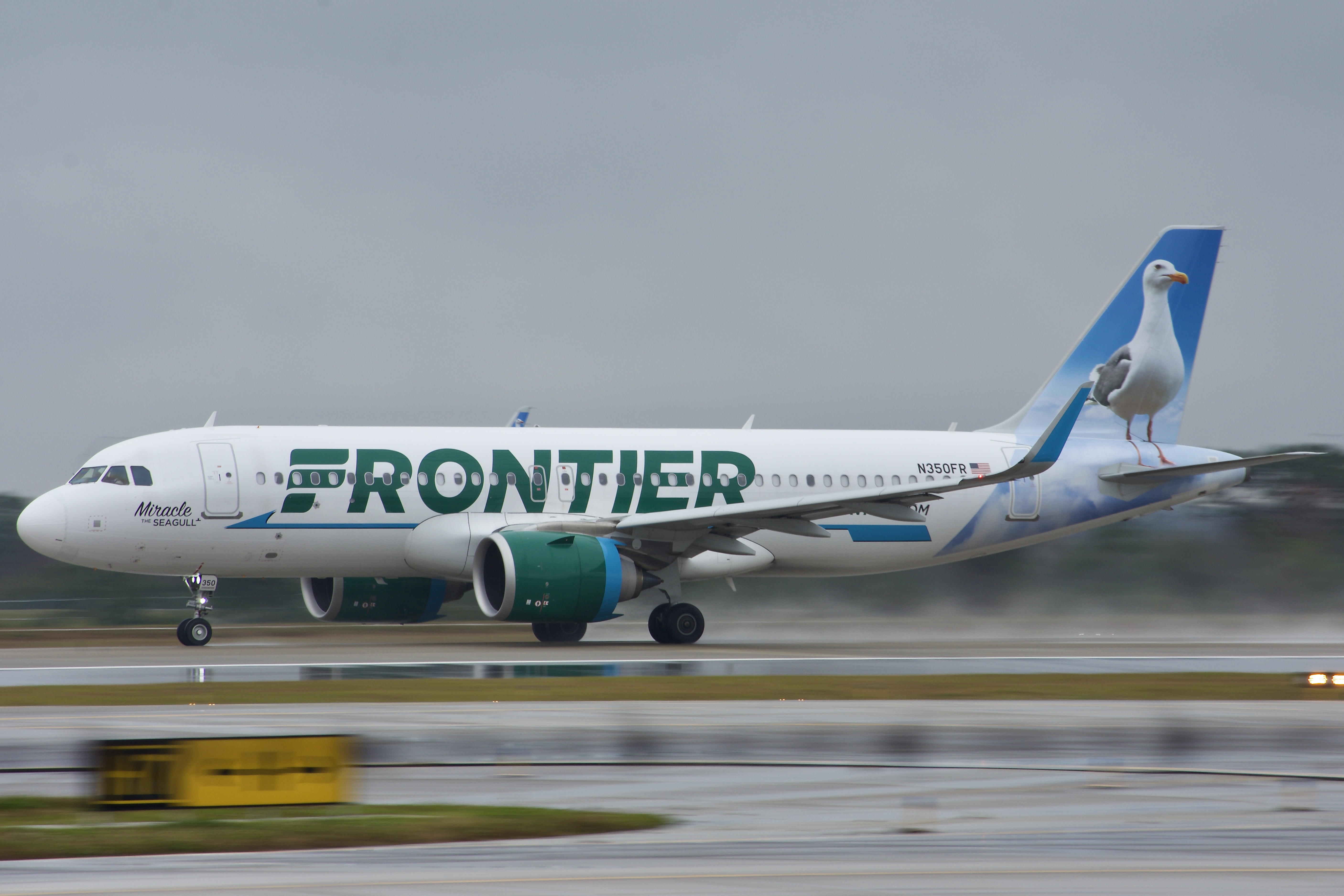 Full size: Frontier Airlines Airbus A320NEO N350FR at Orlando International Airport