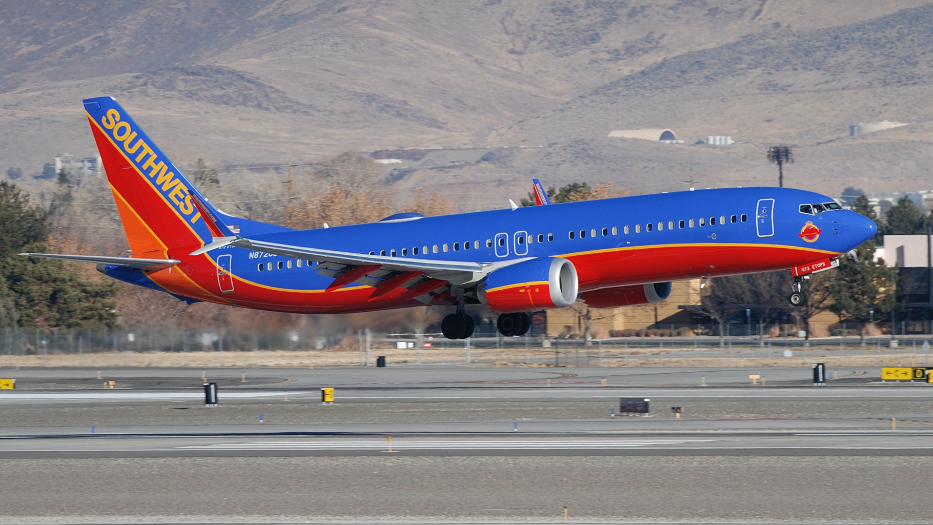 Full size: Southwest Airlines Boeing 737 MAX 8 N872CB at Reno/Tahoe International Airport