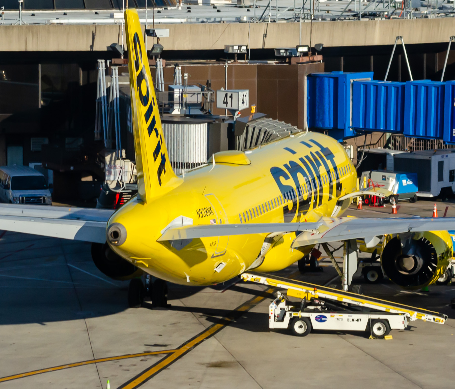 Full size: Spirit Airlines Airbus A320NEO N938NK at Newark Liberty International Airport