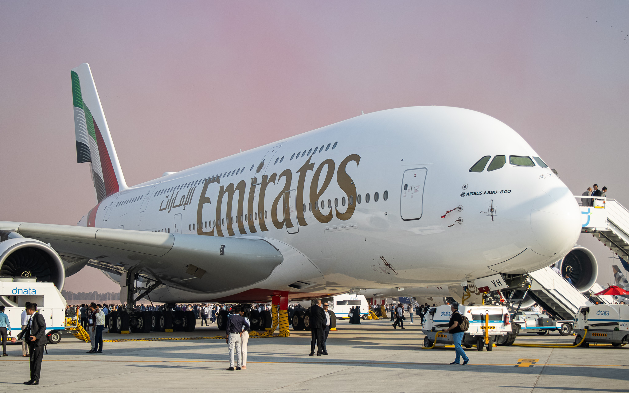 Full size: Emirates Airbus A380-800 A6-EVH at Dubai World Central International Airport
