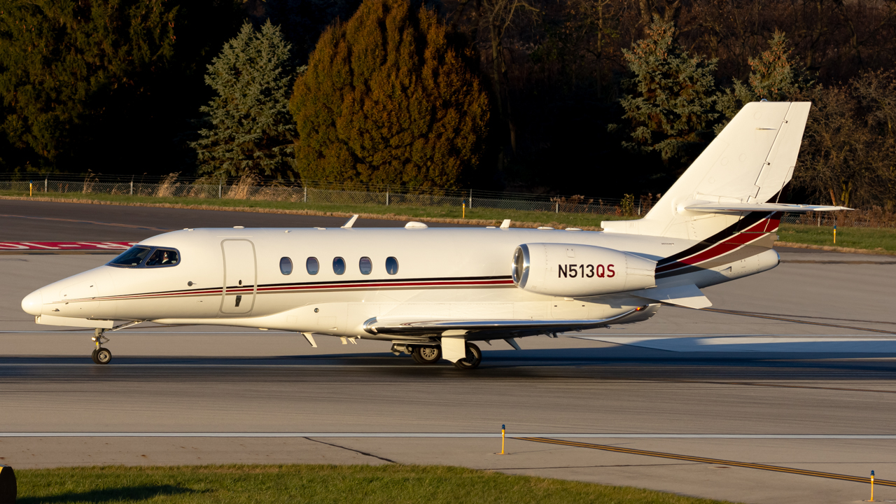 Full size: NetJets Cessna Citation Latitude N513QS at John Glenn Columbus International Airport