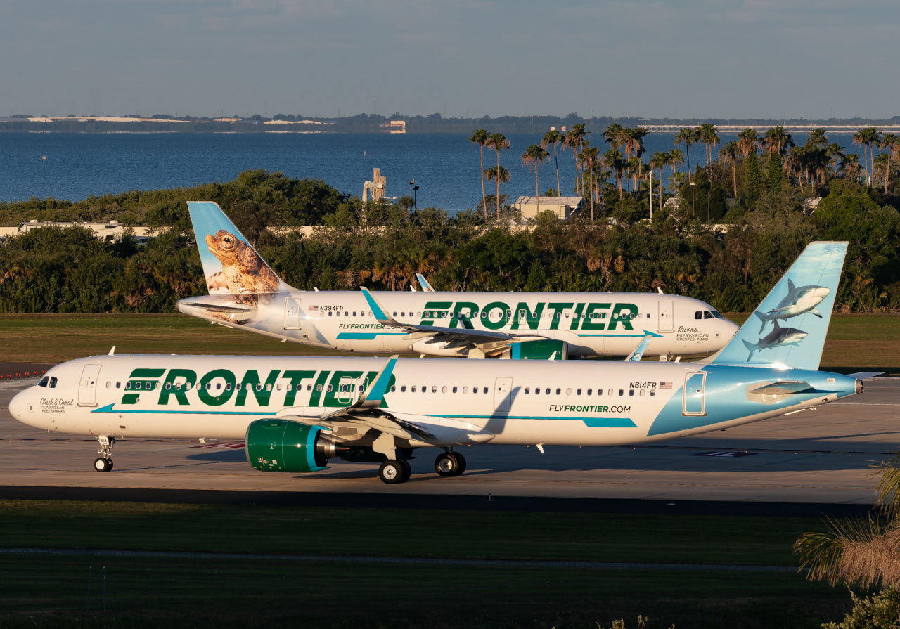 Full size: Frontier Airlines Airbus A321NEO N614FR at Tampa International Airport