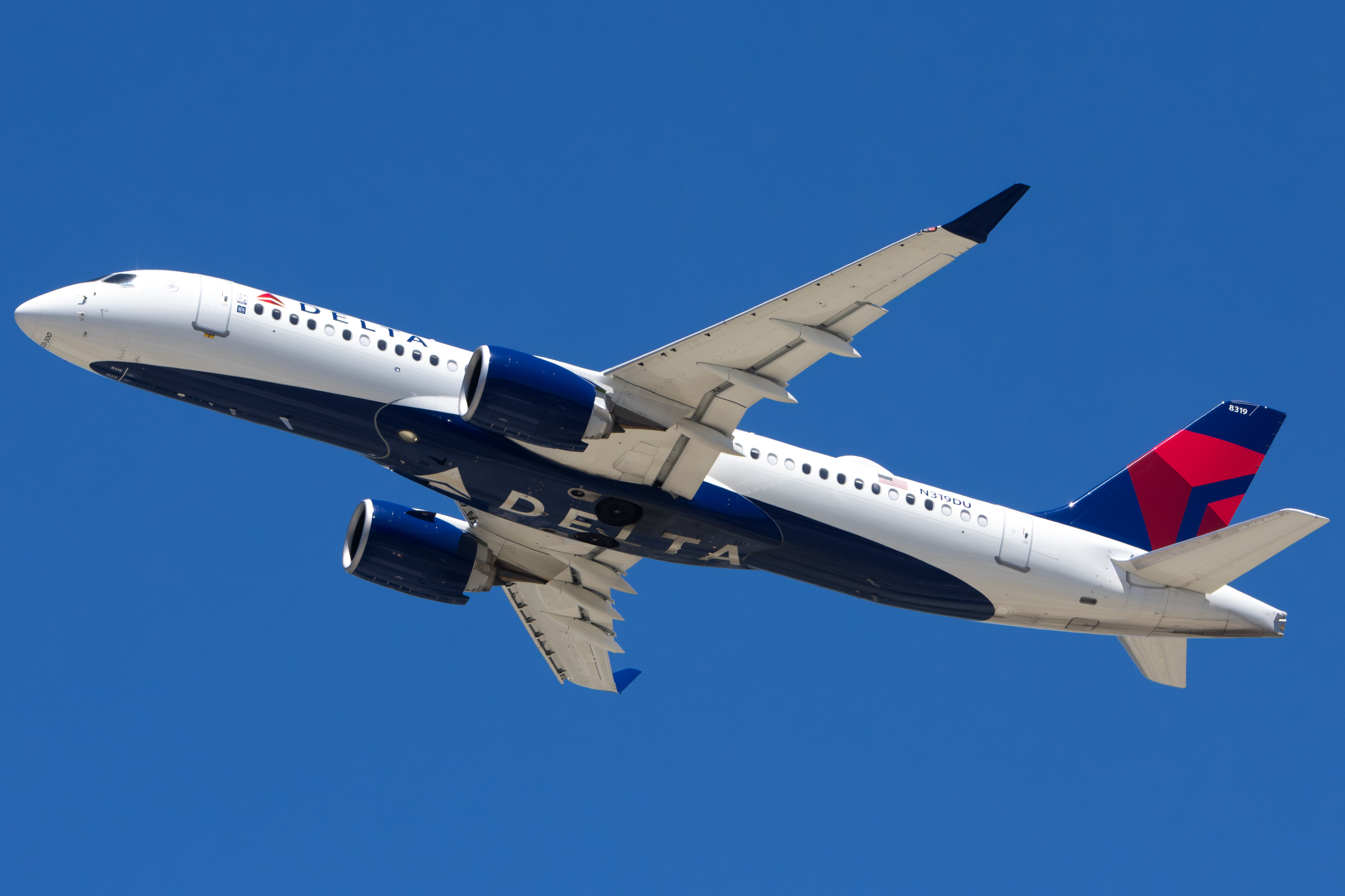 Full size: Delta Airlines Airbus A220-300 N319DU at Norman Y Mineta San Jose International Airport