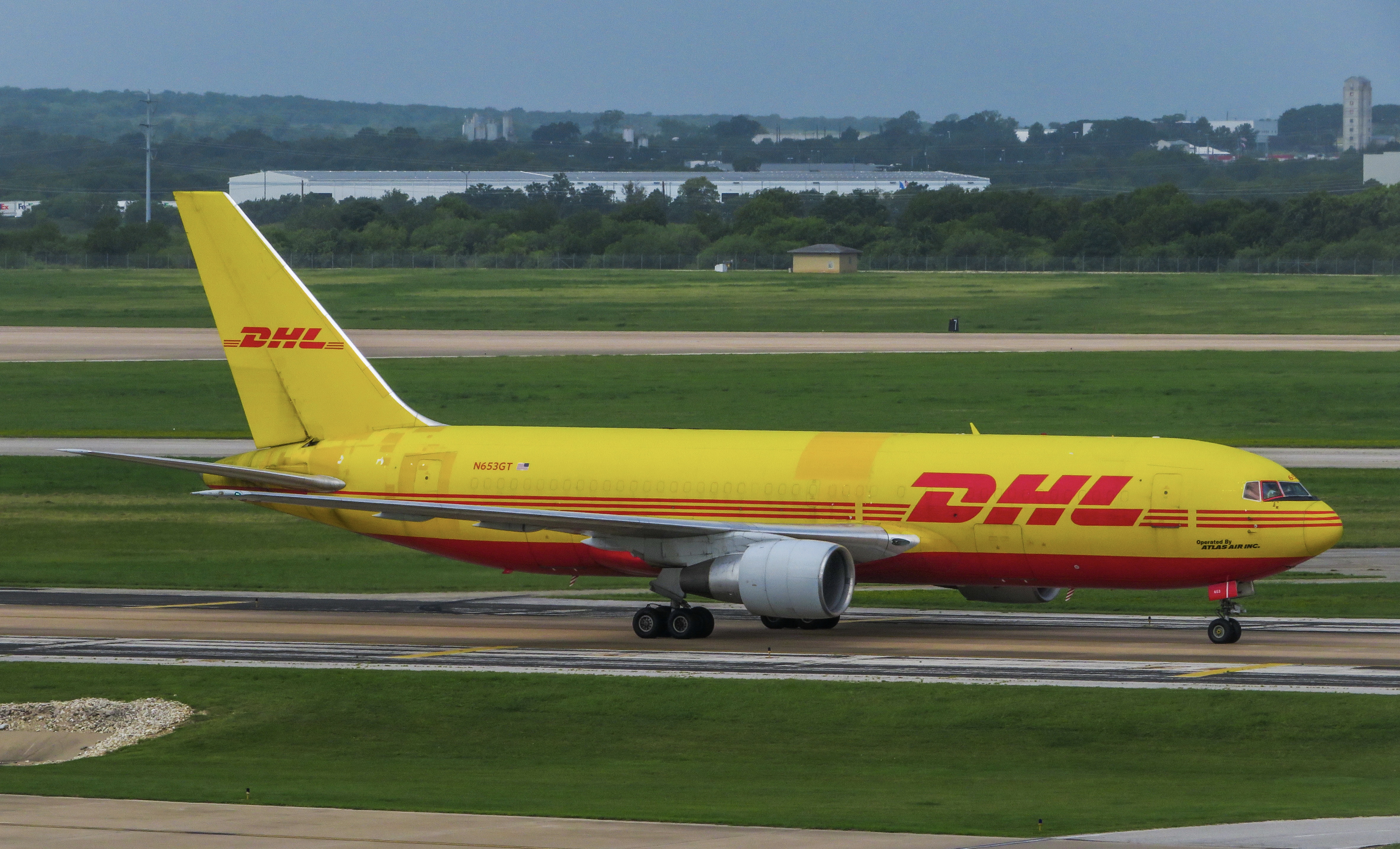 Full size: DHL Boeing 767-200F N653GT at Austin-Bergstrom International Airport