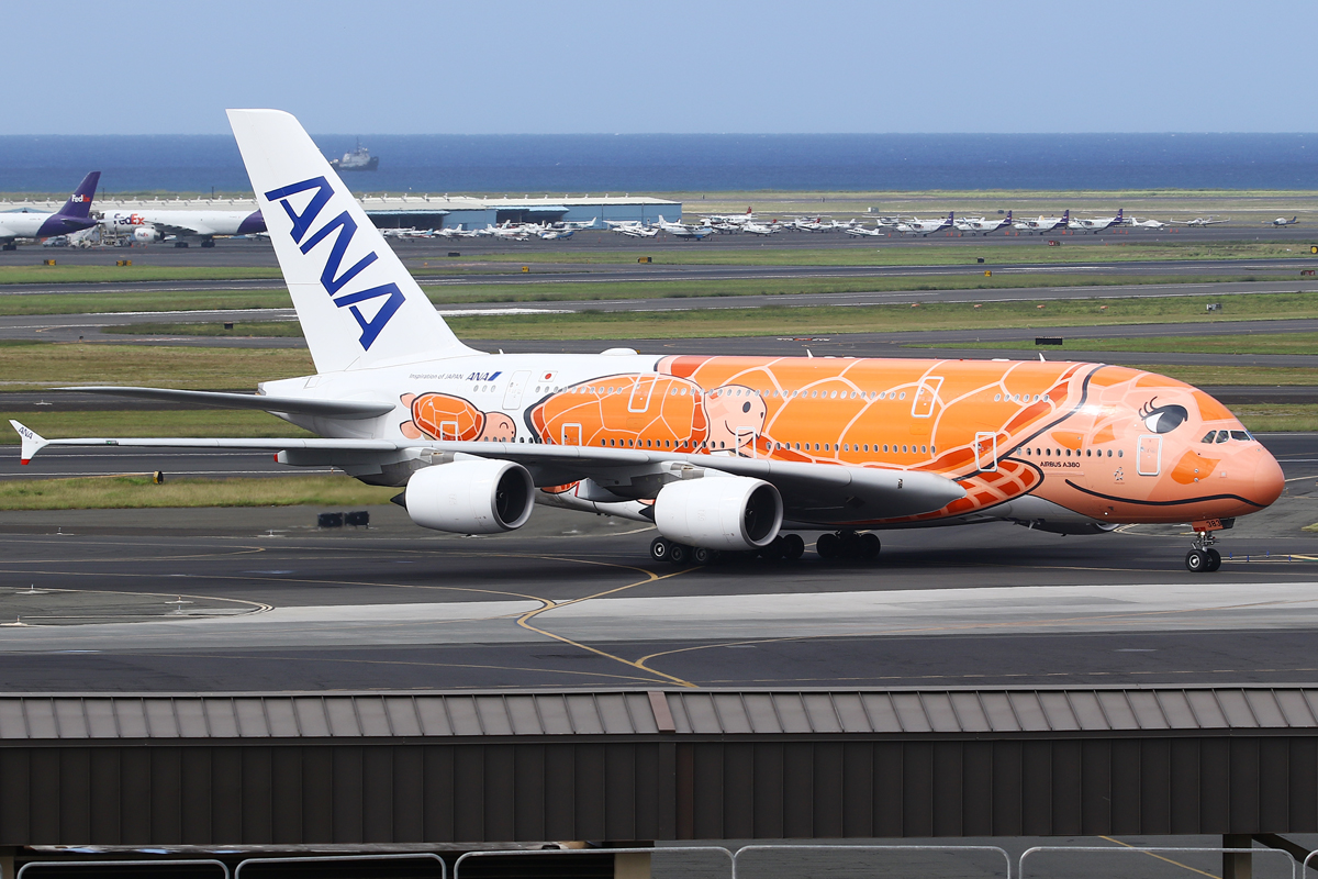 Full size: All Nippon Airways Airbus A380 JA383A at Daniel K Inouye International Airport