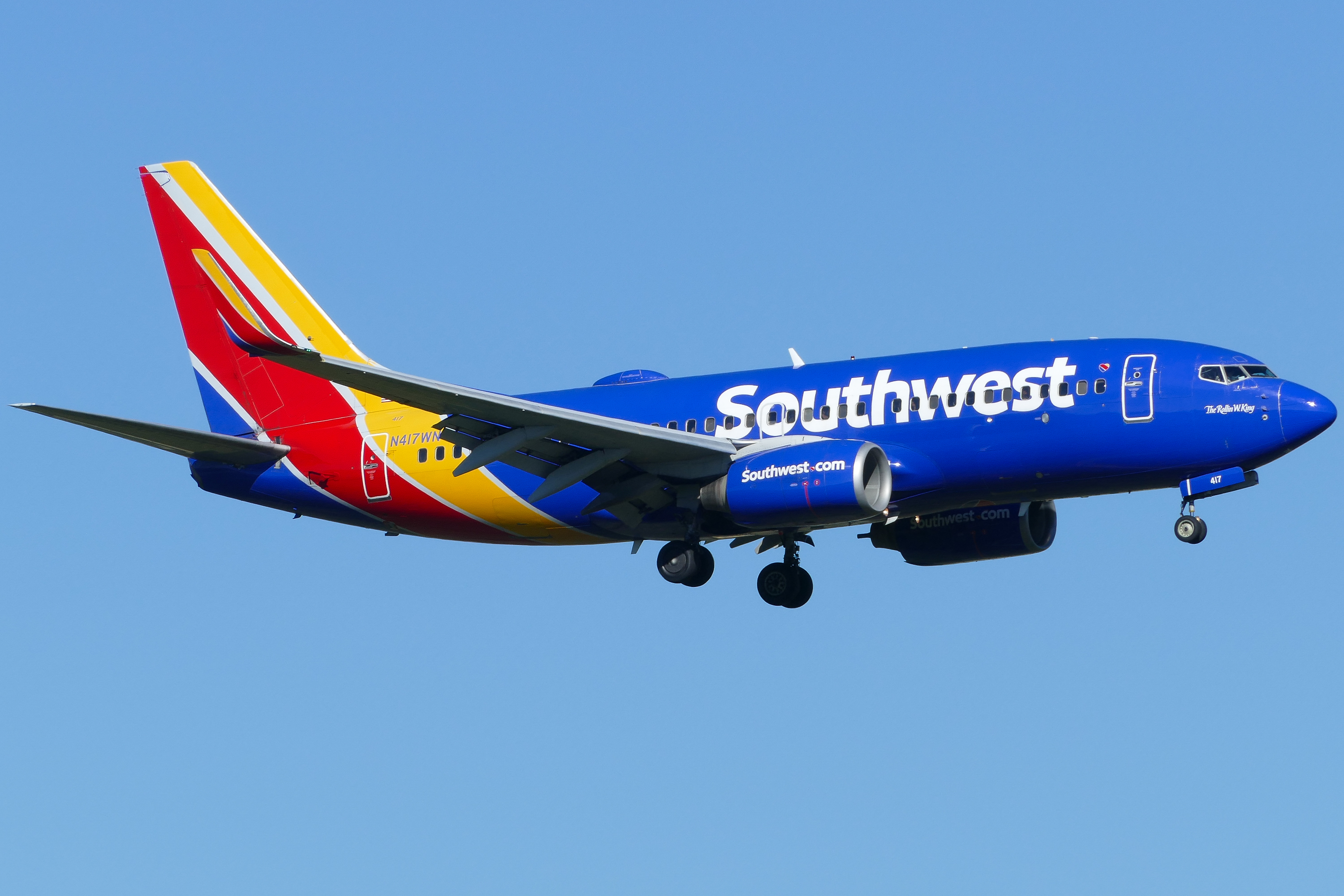 Full size: Southwest Airlines Boeing 737-700 N417WN at Austin-Bergstrom International Airport