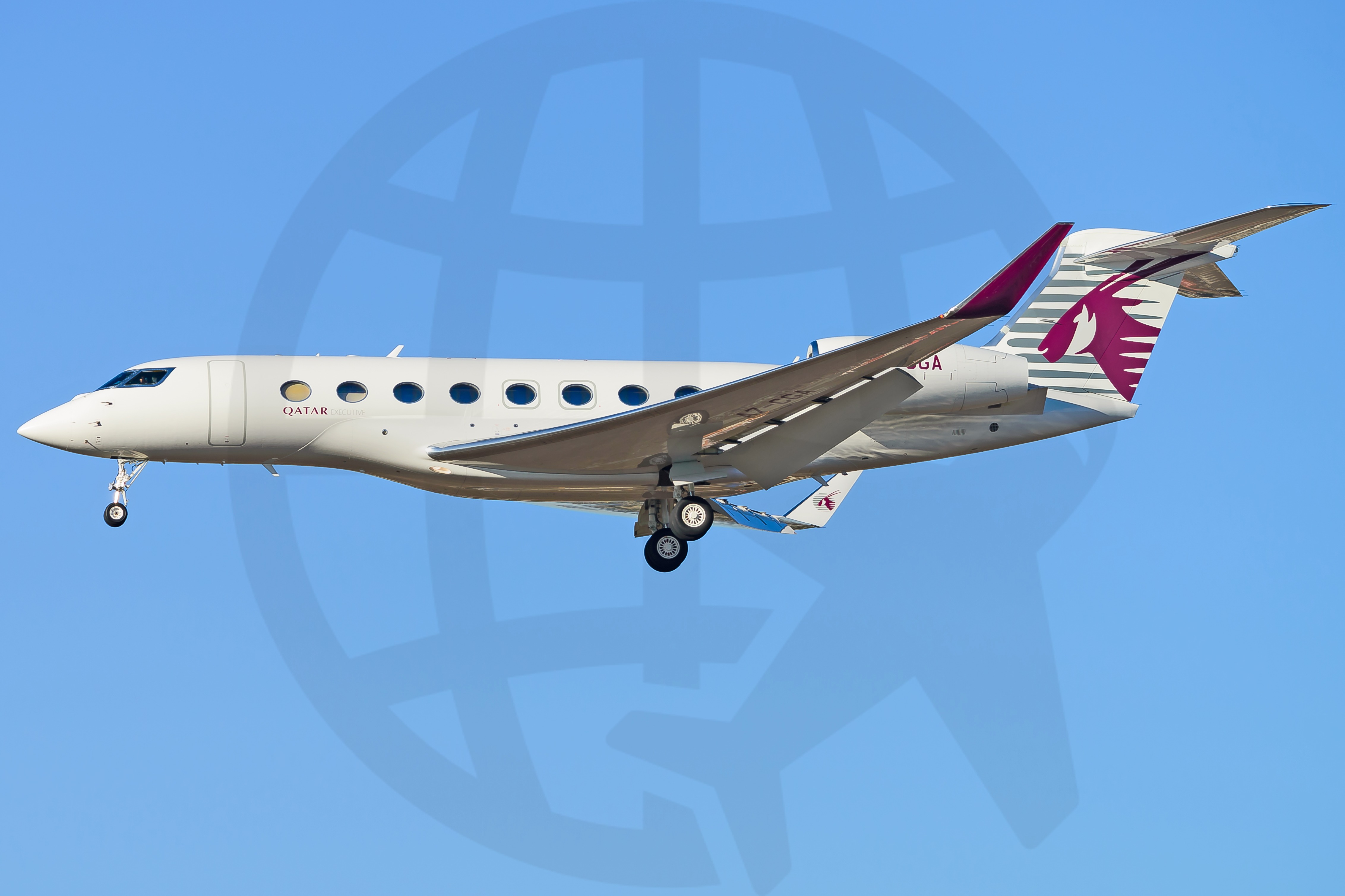 Full size: Qatar Executive Gulfstream G650ER A7-CGA at Los Angeles International Airport