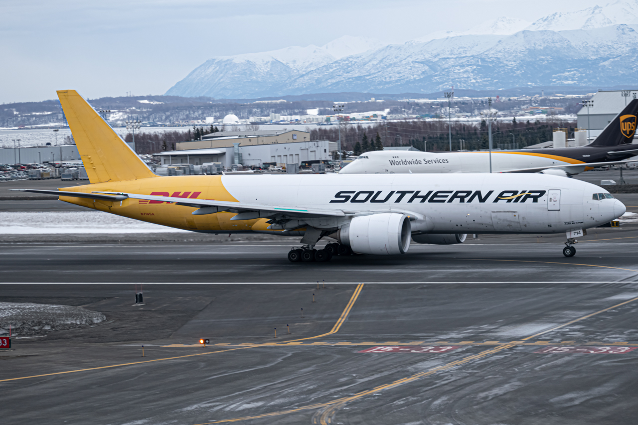 Full size: Southern Air Boeing 777-F N714SA at Anchorage Ted Stevens International Airport