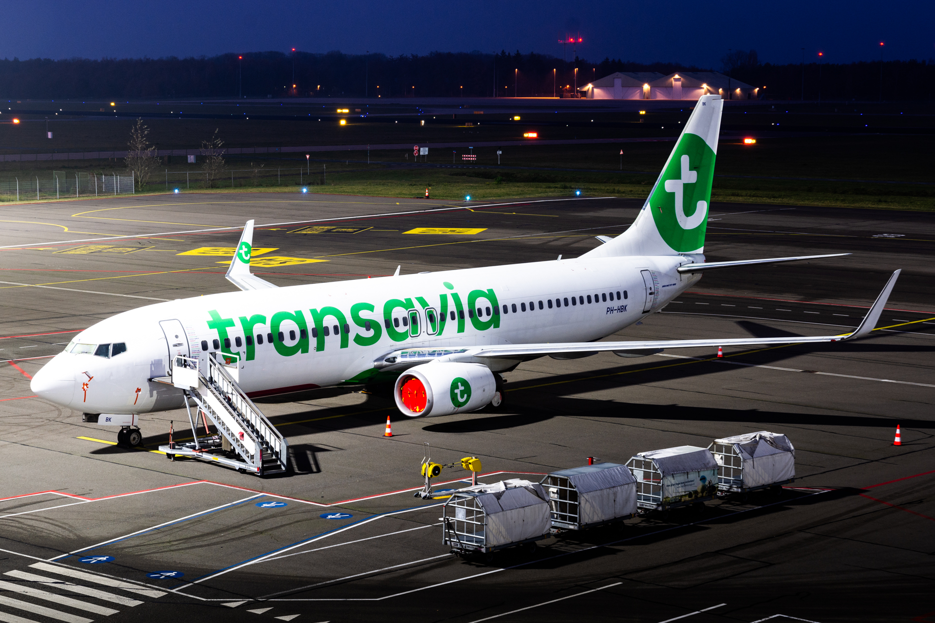 Full size: Transavia Airlines Boeing 737-800 PH-HBK at Eindhoven Airport